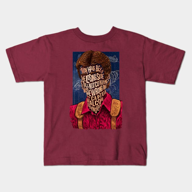 Captain Mal Reynolds Kids T-Shirt by NateJonesDesign